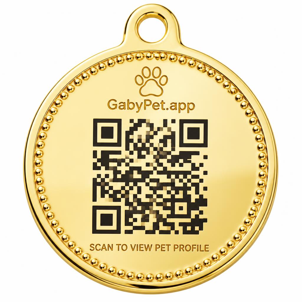 Placa Dorada QR GabyPet.app