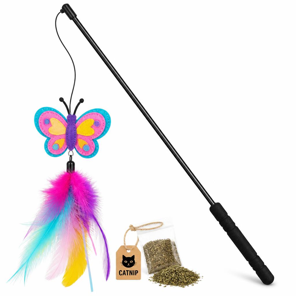 FOFOS BLOCKY MEOW VARITA MARIPOSA CON CATNIP